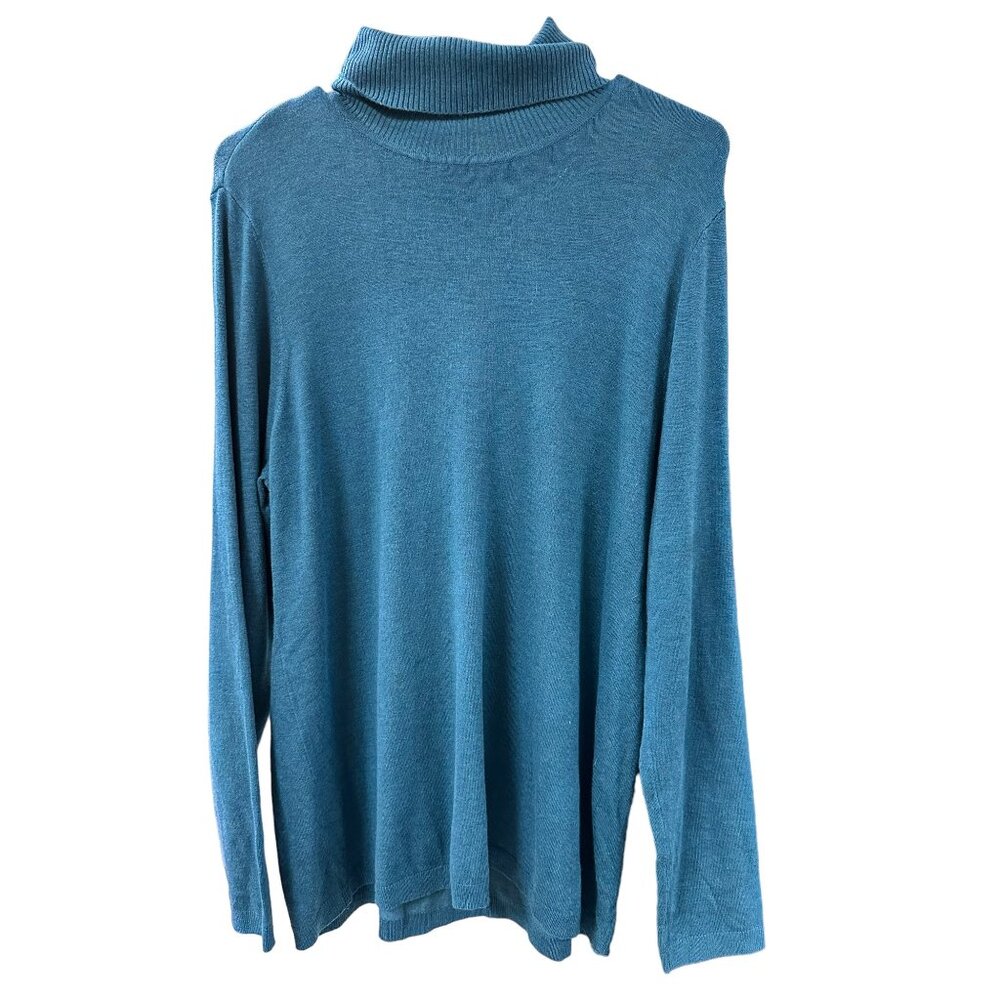 🍒 2/$20 🍒 Turquoise Chico's Turtleneck Sweater L/XL